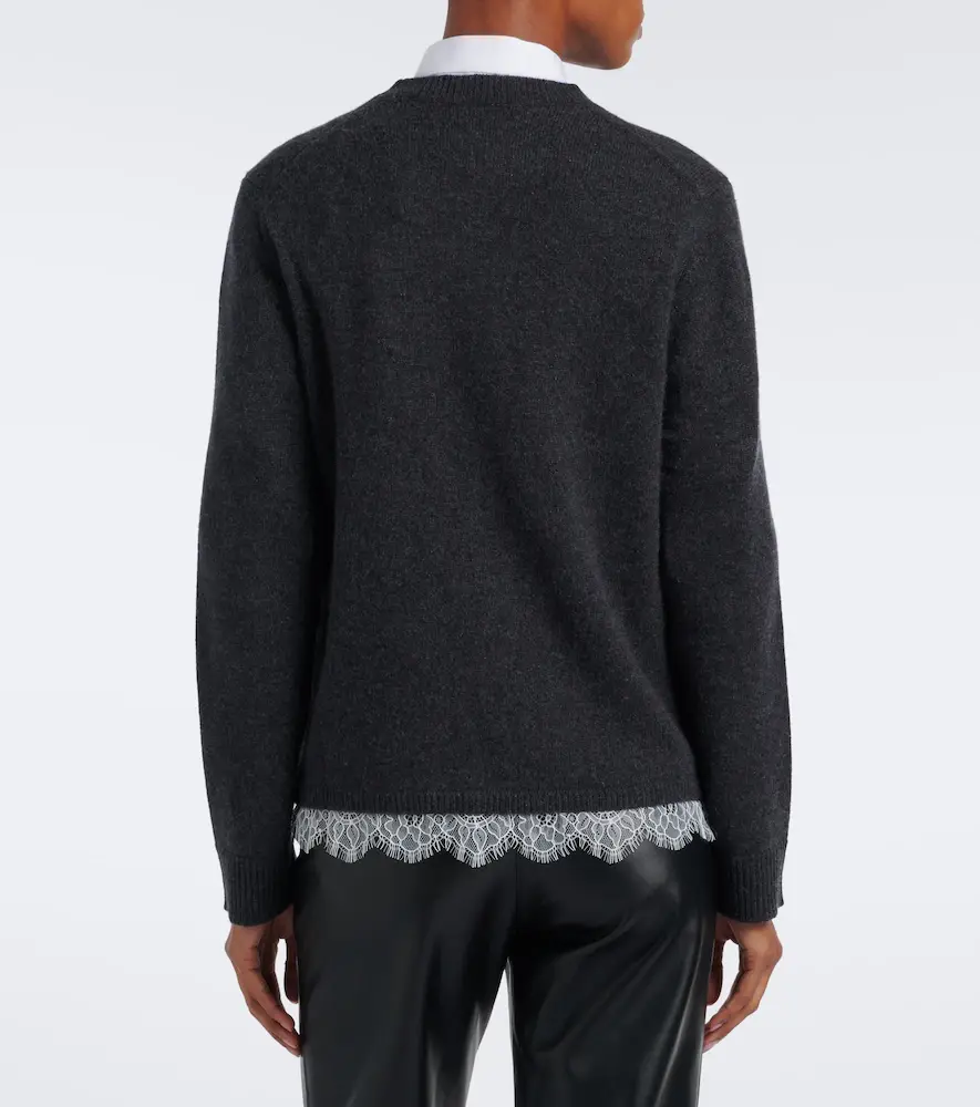Loulou de Saison Arvo lace-trimmed cashmere sweater | Thumbnail 3 Loulou de Saison Arvo lace-trimmed cashmere sweater | Thumbnail 3