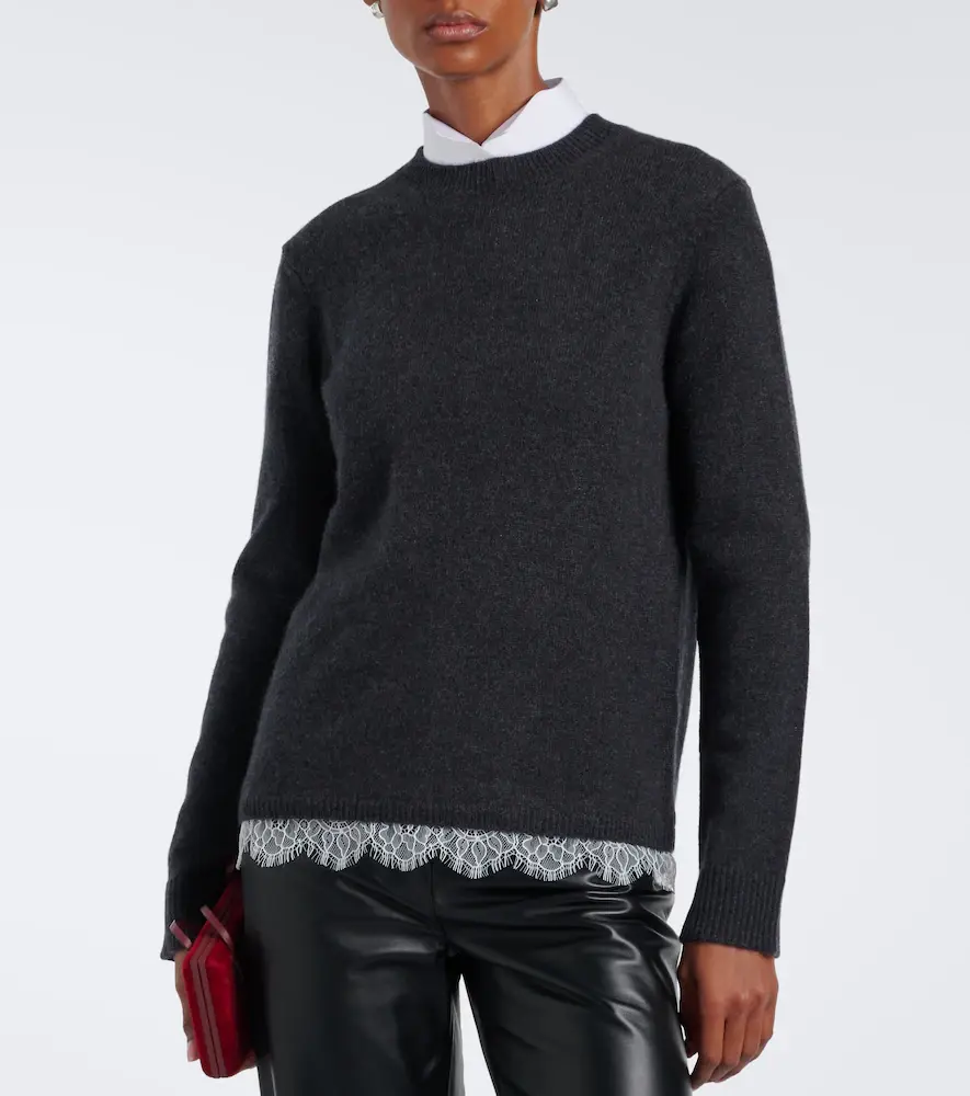 Loulou de Saison Arvo lace-trimmed cashmere sweater | Thumbnail 5 Loulou de Saison Arvo lace-trimmed cashmere sweater | Thumbnail 5