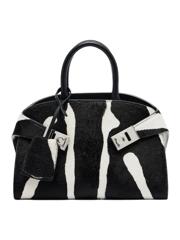 Hug Small zebra print top-handle bag
