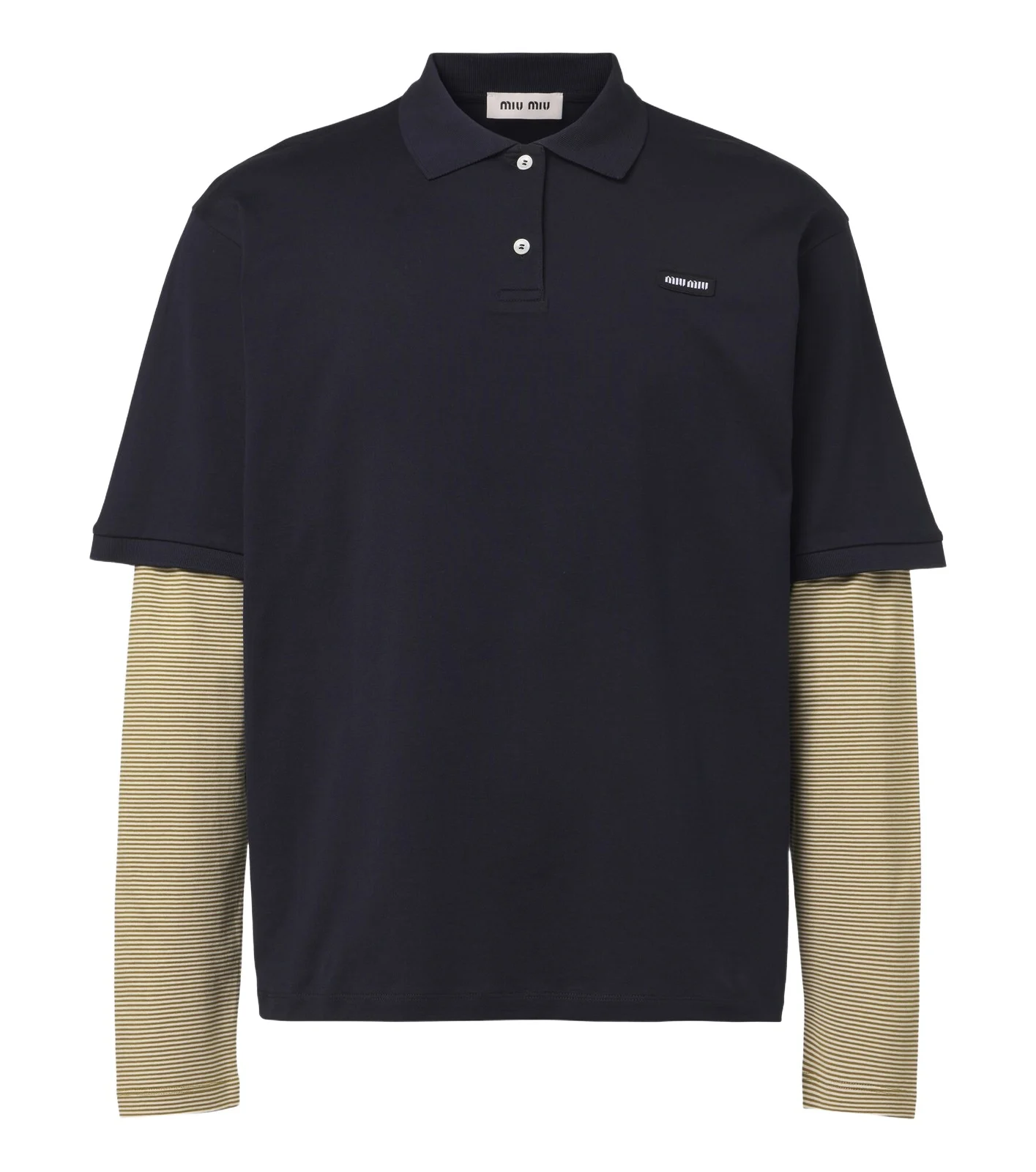 Miu Miu Layered cotton jersey polo shirt