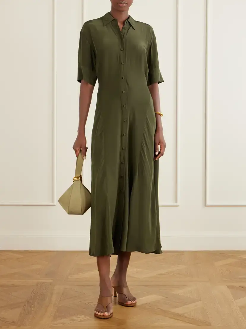 Veronica Beard Perenna Satin Midi Dress | Thumbnail 2