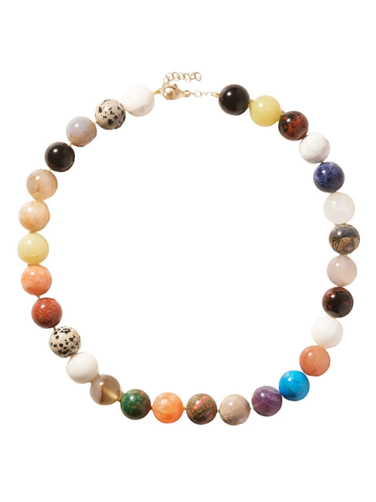 14-karat Gold Multi-stone Beaded Necklace