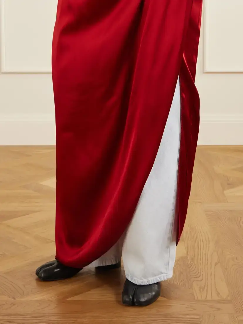 Maison Margiela Draped Silk-blend Satin Maxi Dress | Thumbnail 4 Maison Margiela Draped Silk-blend Satin Maxi Dress | Thumbnail 4