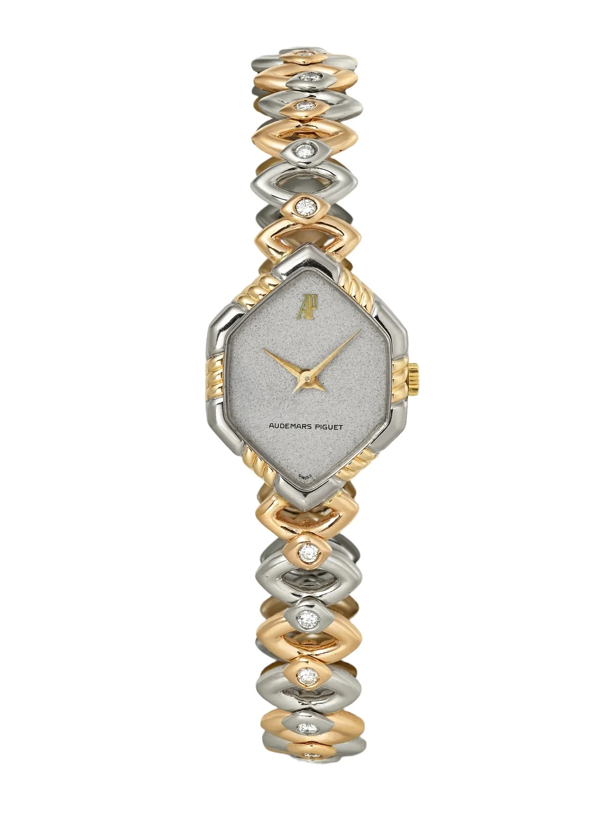 + Audemars Piguet Vintage 1980s Hand-wound 18-karat Yellow, Rose, And White Gold Diamond Watch (6.25'' Wrist) + Audemars Piguet Vintage 1980s Hand-wound 18-karat Yellow, Rose, And White Gold Diamond Watch (6.25'' Wrist)