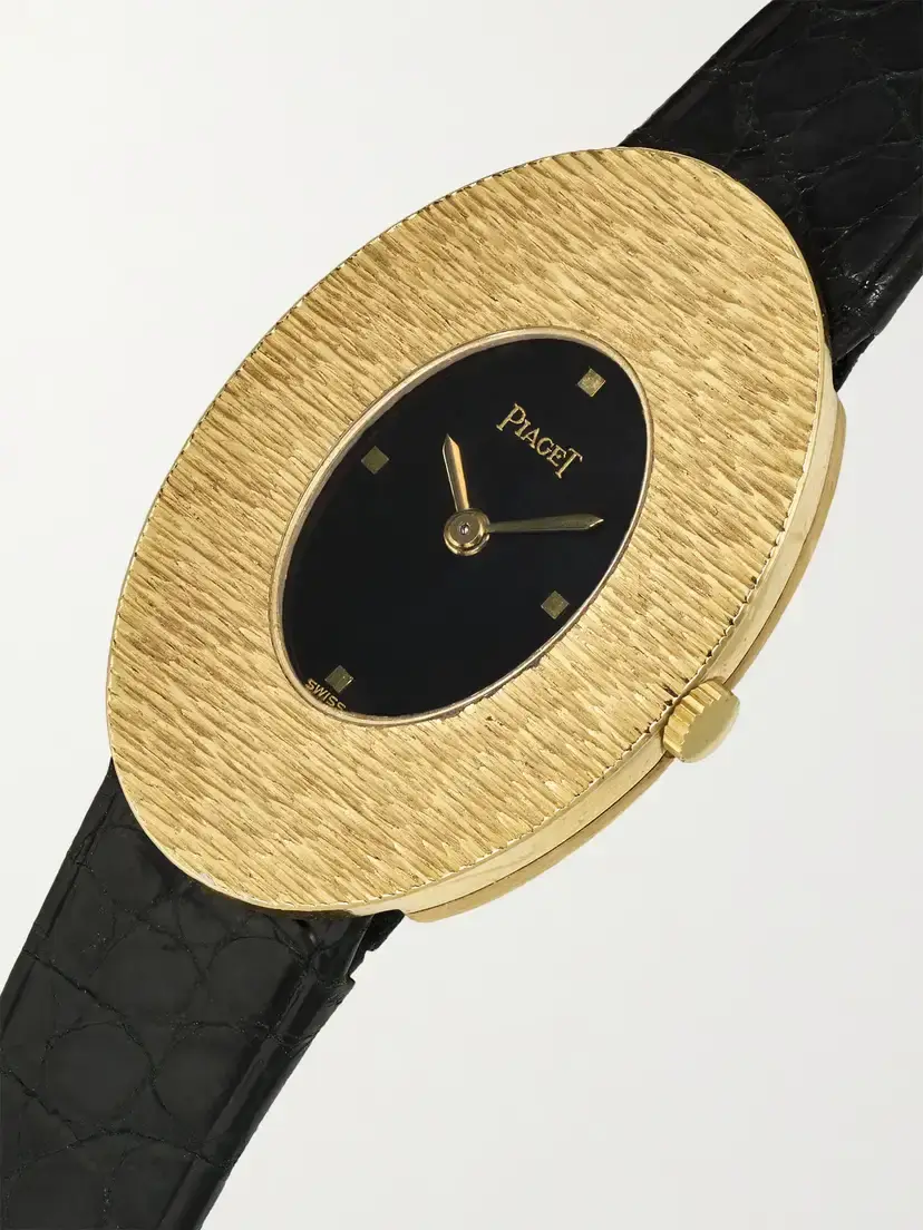 Stephanie Windsor + Piaget Vintage 1976 Oval Dress Hand-wound 18-karat Gold Onyx Watch, Ref. 99061 (6.5" Wrist) | Thumbnail 3 Stephanie Windsor + Piaget Vintage 1976 Oval Dress Hand-wound 18-karat Gold Onyx Watch, Ref. 99061 (6.5" Wrist) | Thumbnail 3