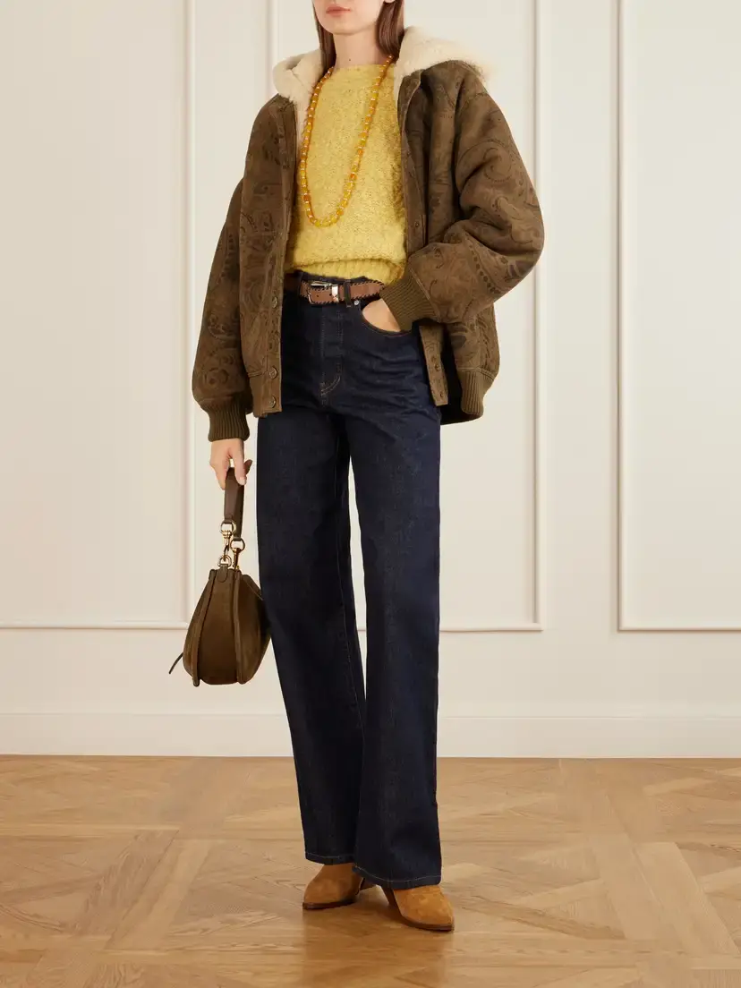 Etro Printed Suede Shearling Jacket | Thumbnail 2 Etro Printed Suede Shearling Jacket | Thumbnail 2
