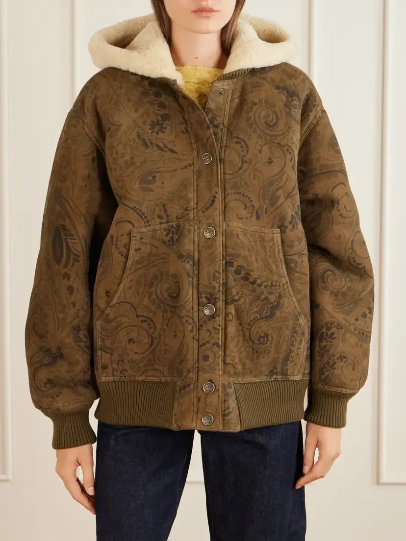 Etro Printed Suede Shearling Jacket | Thumbnail 3 Etro Printed Suede Shearling Jacket | Thumbnail 3
