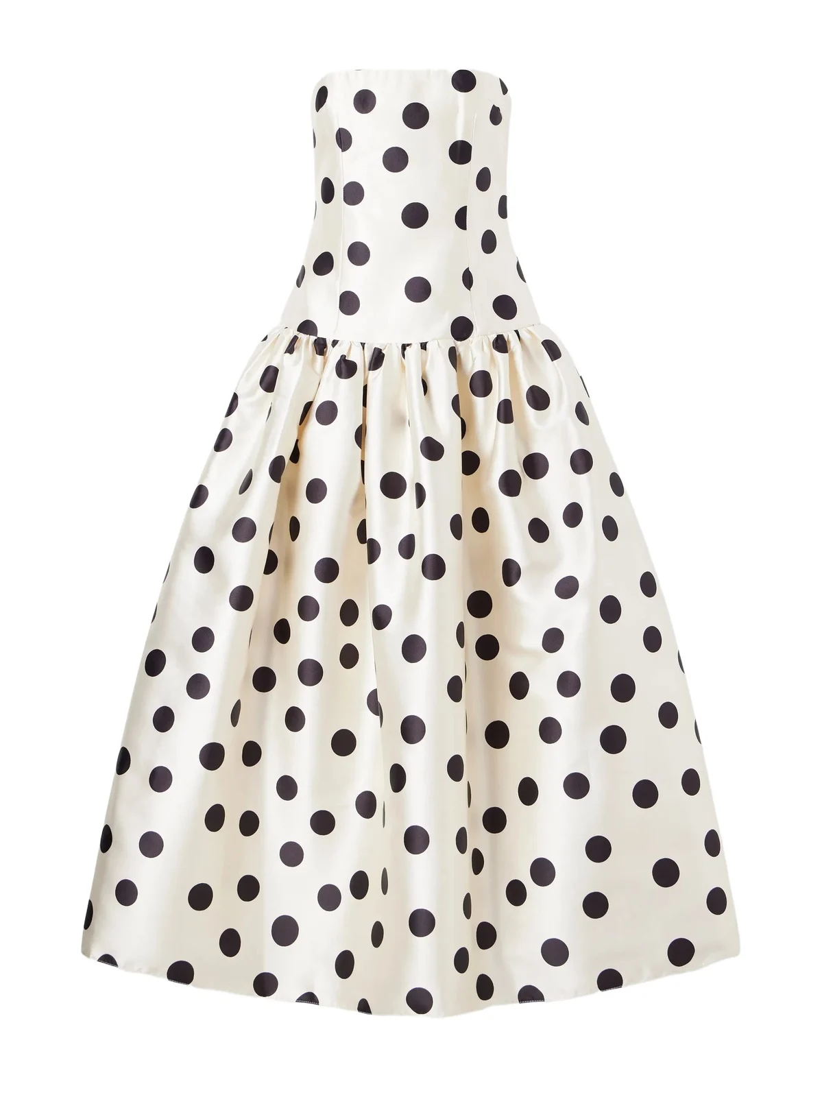 Leyla Strapless Polka-dot Satin Gown Leyla Strapless Polka-dot Satin Gown