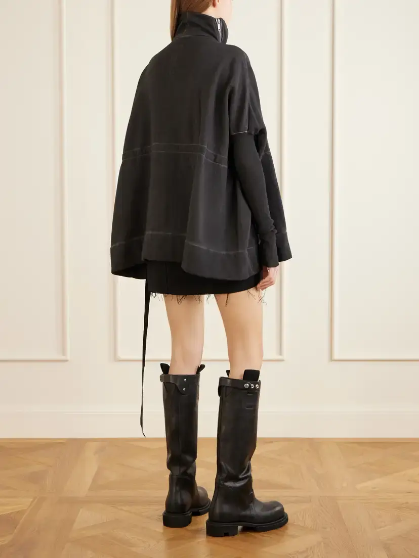 Rick Owens Mountain Sail Drawstring Cotton-jersey Jacket | Thumbnail 4 Rick Owens Mountain Sail Drawstring Cotton-jersey Jacket | Thumbnail 4