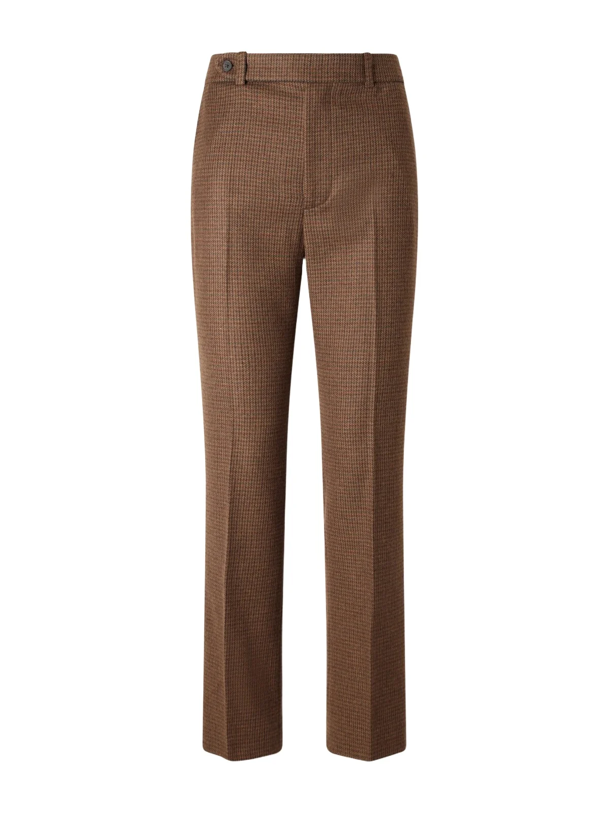 Houndstooth Cotton-blend Straight-leg Pants