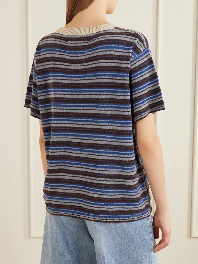Maison Margiela Striped Knitted T-shirt | Thumbnail 4 Maison Margiela Striped Knitted T-shirt | Thumbnail 4