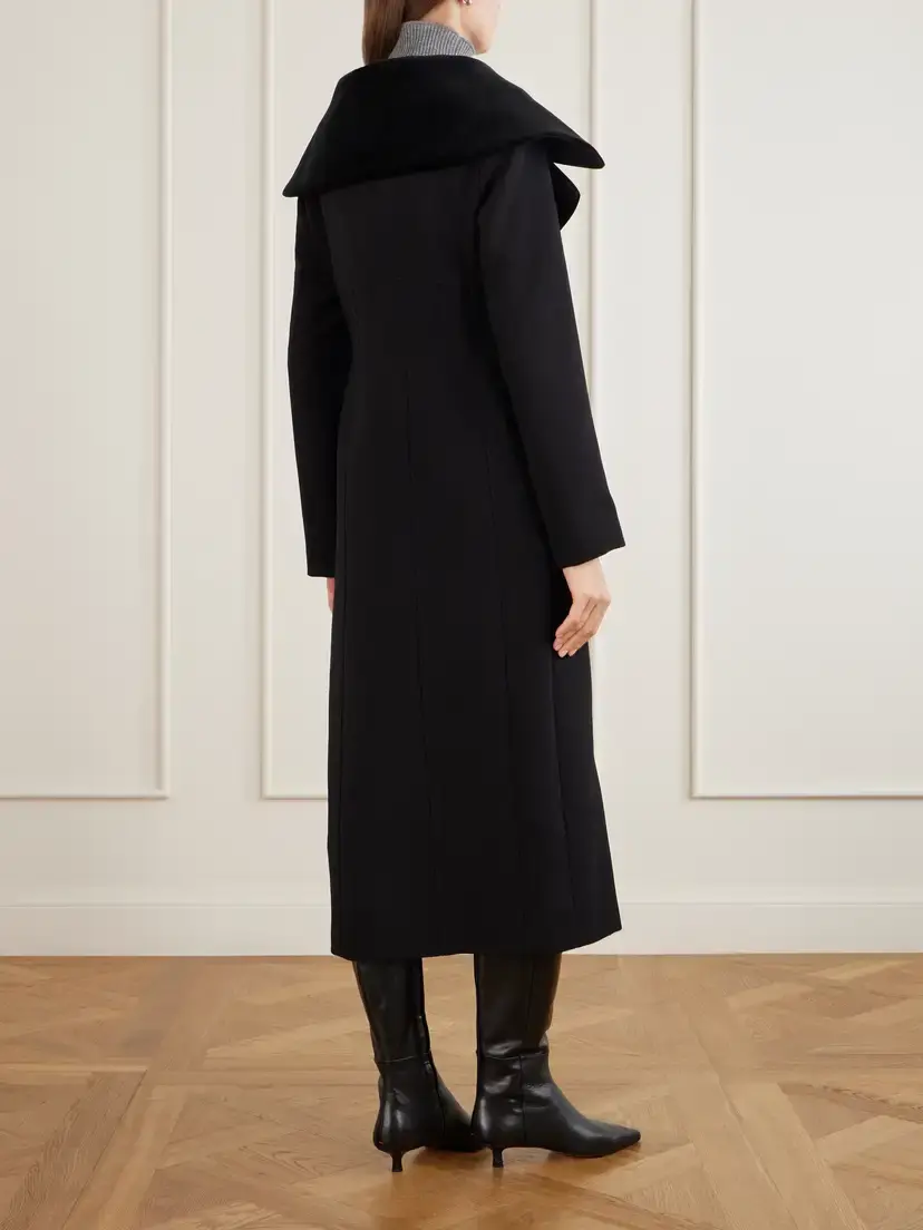 LIBEROWE Hourglass Double-breasted Wool Velour-trimmed Coat | Thumbnail 3
