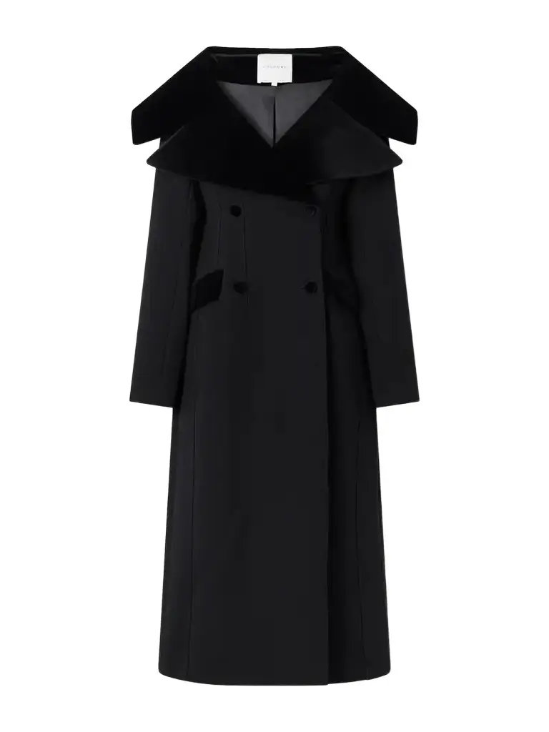 LIBEROWE Hourglass Double-breasted Wool Velour-trimmed Coat | Image 1 LIBEROWE Hourglass Double-breasted Wool Velour-trimmed Coat | Image 1