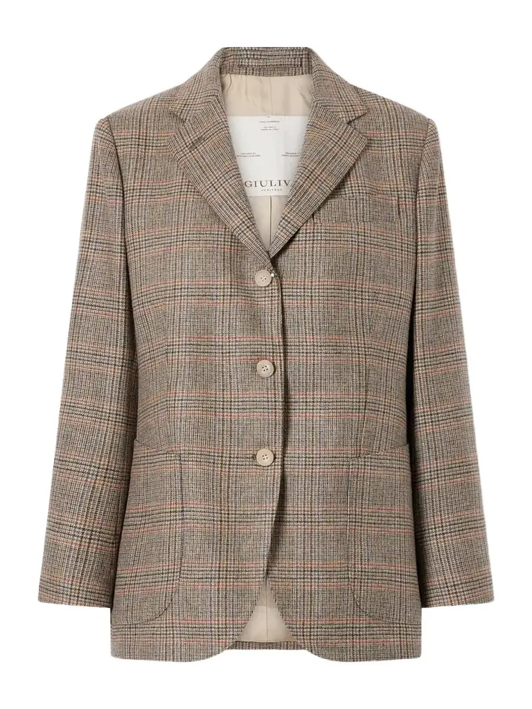 The Andrea Prince Of Wales Wool And Cashmere-blend Blazer