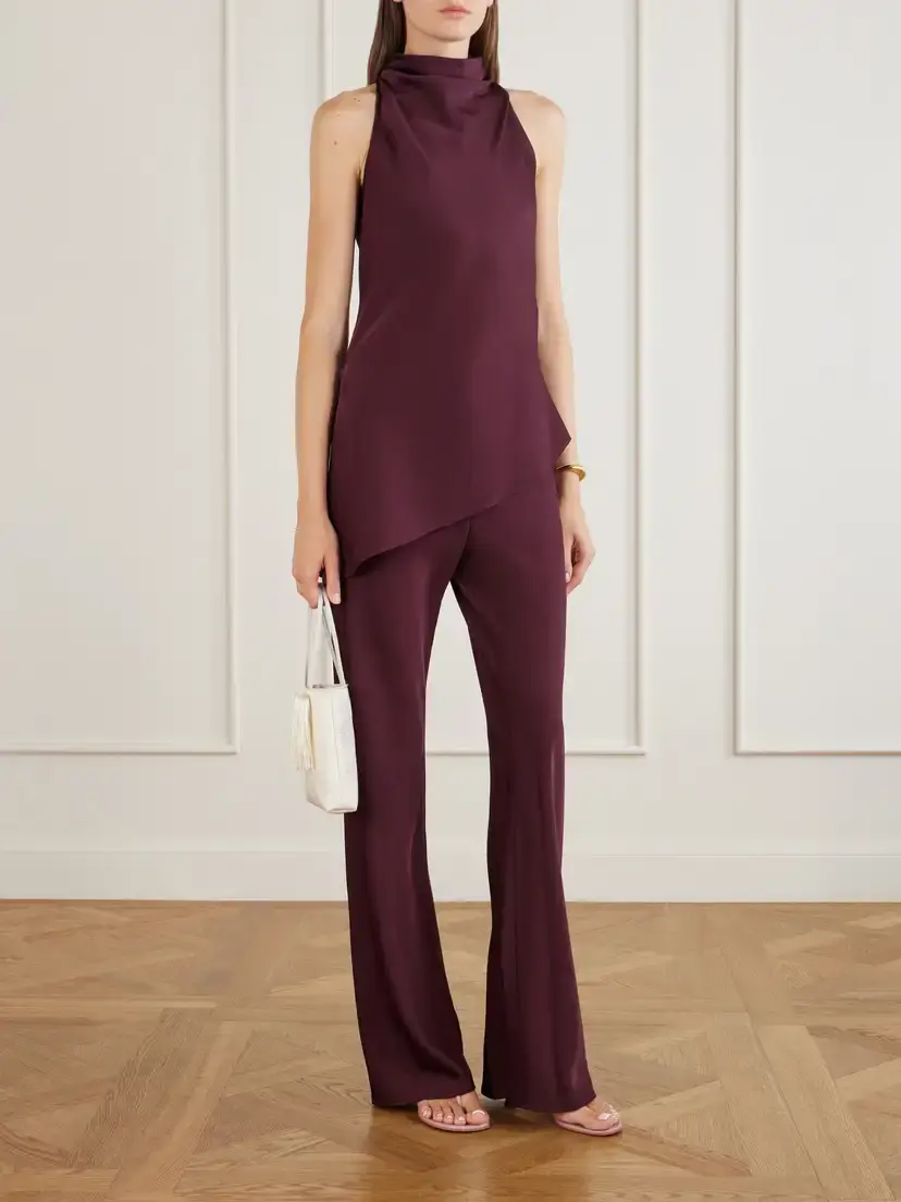Veronica Beard Braddock Satin Wide-leg Pants | Thumbnail 2