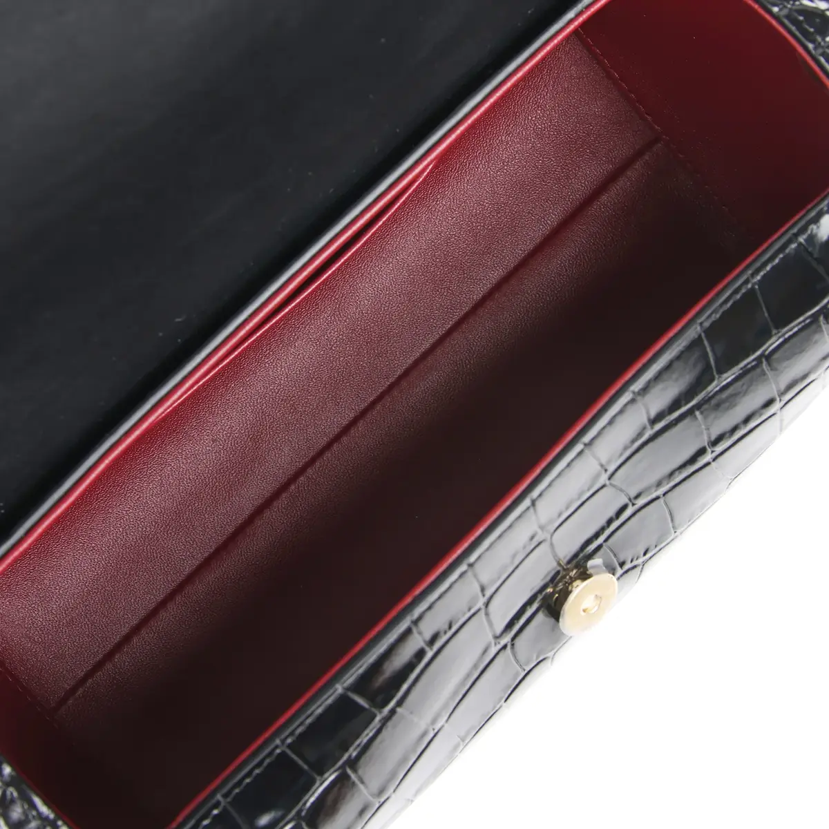 Chanel Chanel Barrel Clutch Bag with Chain Black Croc Embossed Calfskin Gold Hardware | Thumbnail 8