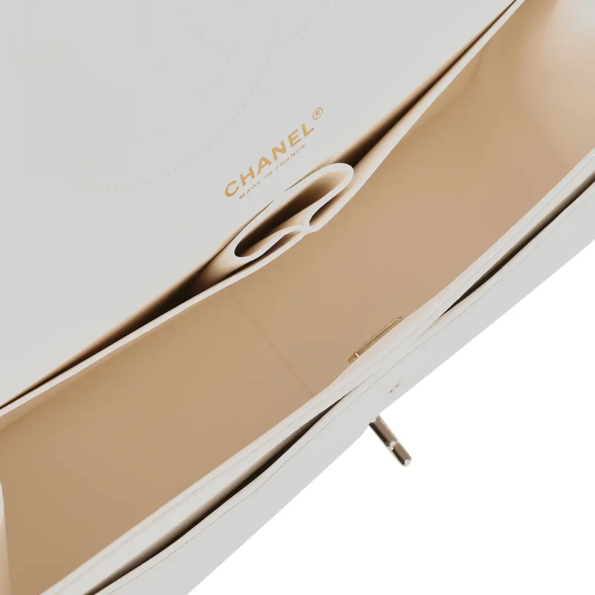 Chanel Chanel Jumbo Classic Double Flap White Caviar Light Gold Hardware | Thumbnail 8
