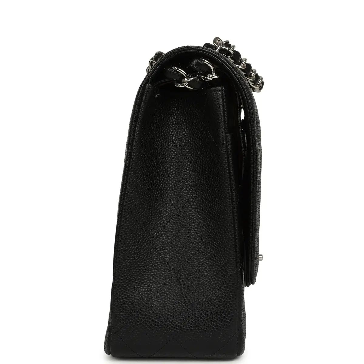 Chanel Chanel Maxi Classic Double Flap Bag Black Caviar Silver Hardware | Thumbnail 3