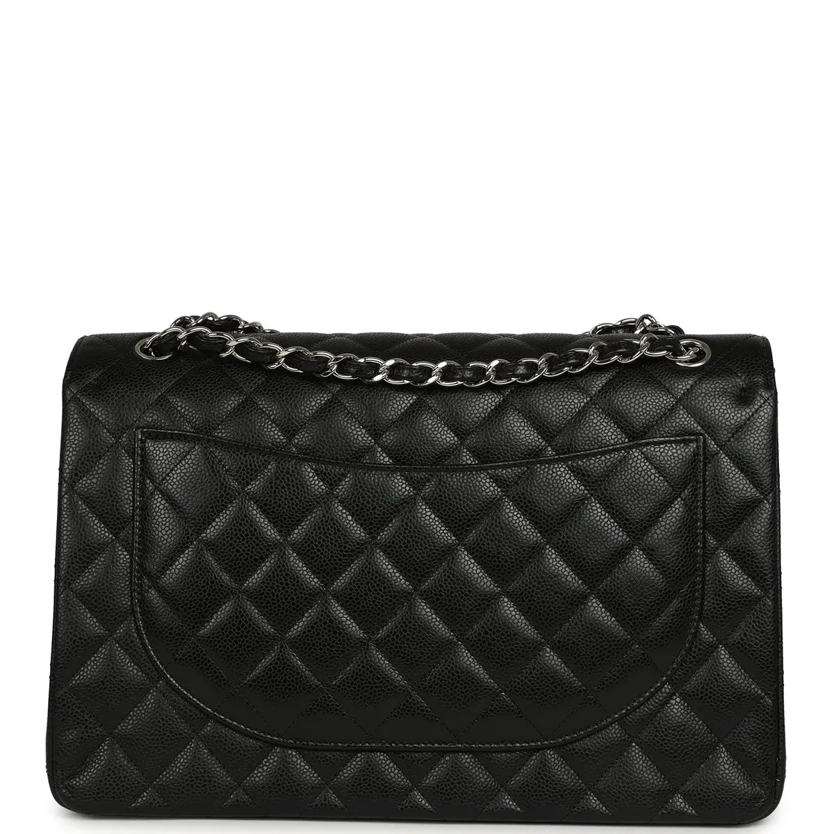 Chanel Chanel Maxi Classic Double Flap Bag Black Caviar Silver Hardware | Thumbnail 4