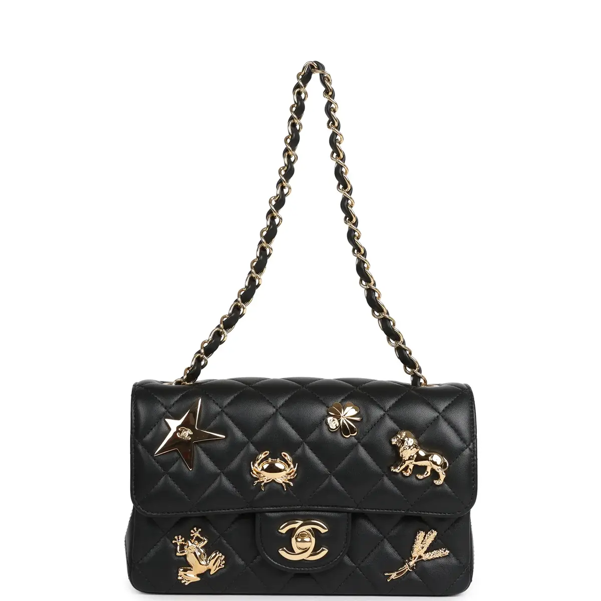 Chanel Chanel Mini Classic "Charms" Rectangular Flap Bag Black Lambskin Gold Hardware | Thumbnail 7