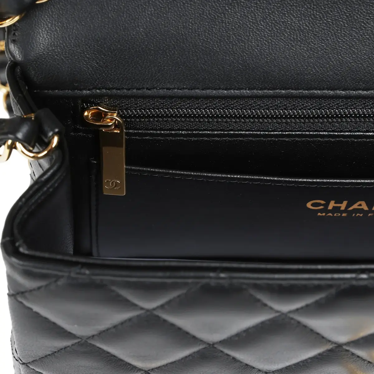 Chanel Chanel Mini Classic "Charms" Rectangular Flap Bag Black Lambskin Gold Hardware | Thumbnail 9