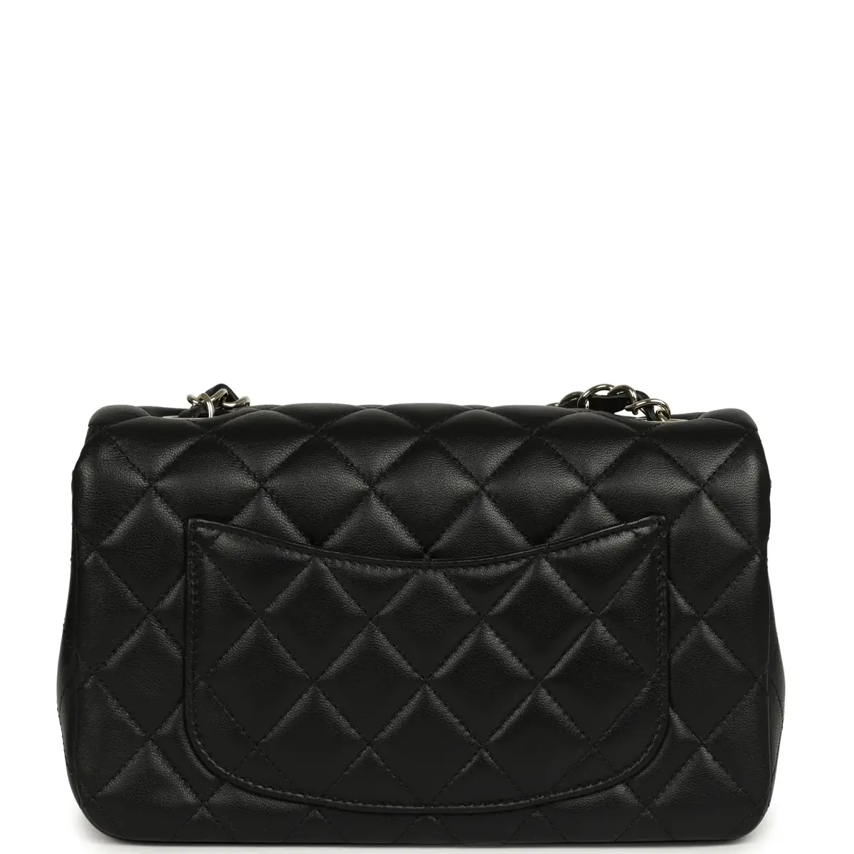 Chanel Chanel Mini Classic Rectangular Flap Bag Black Lambskin Silver Hardware | Thumbnail 4