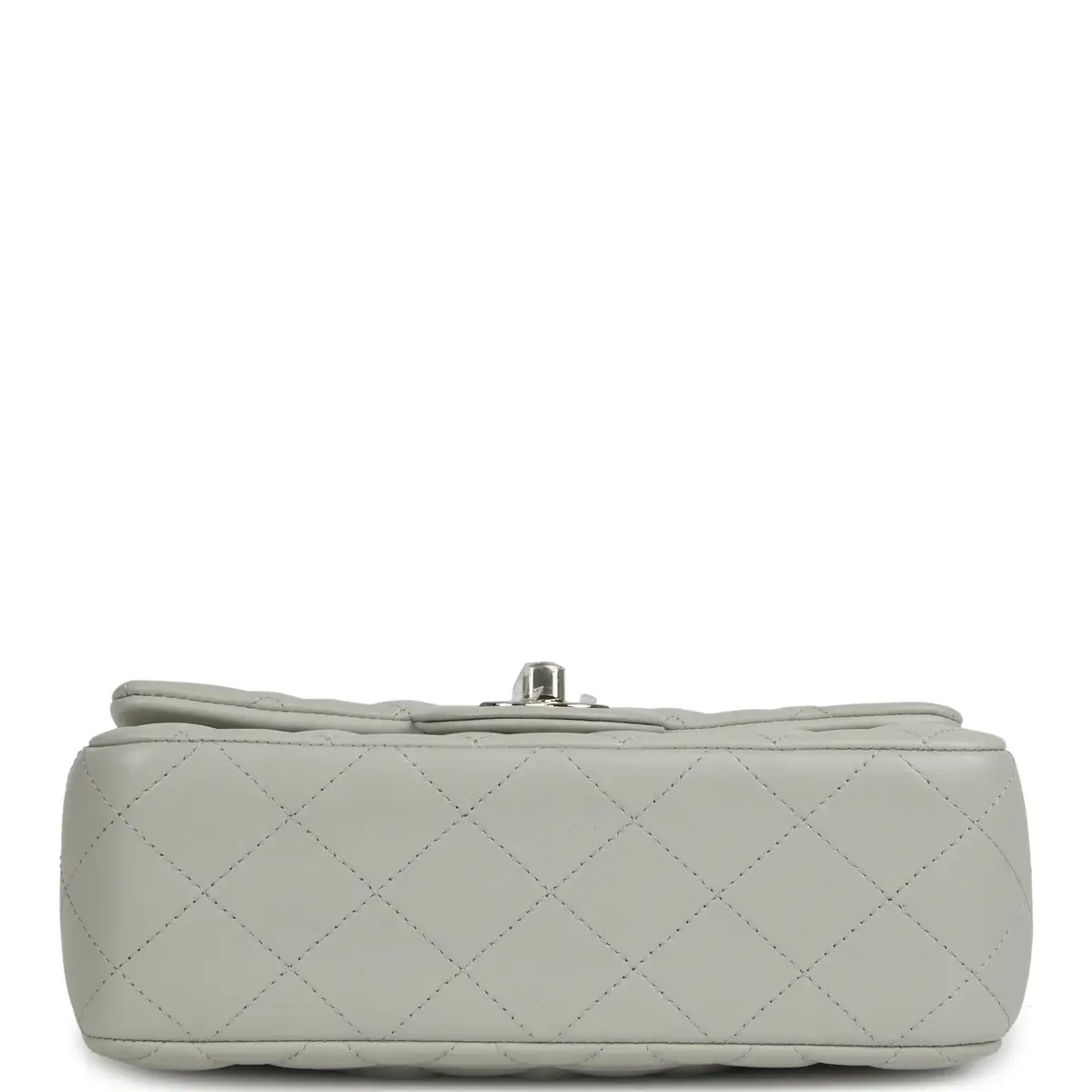 Chanel Chanel Mini Classic Rectangular Top Handle Flap Bag Pale Green Lambskin Silver Hardware | Thumbnail 6