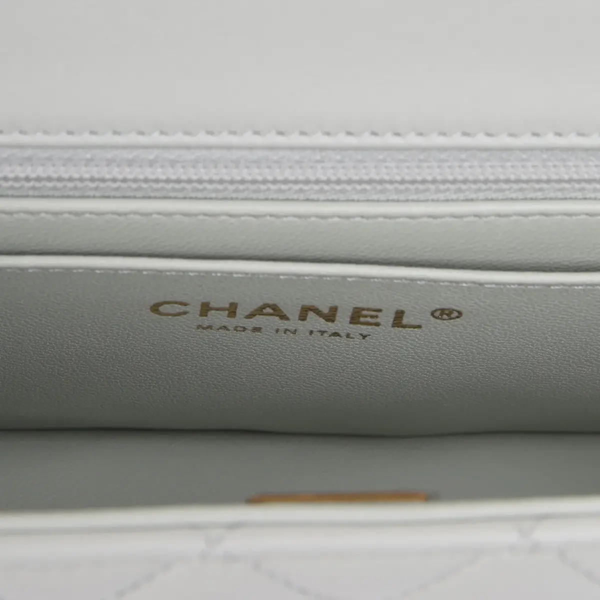 Chanel Chanel Mini Classic Rectangular Top Handle Flap Bag Pale Green Lambskin Silver Hardware | Thumbnail 9
