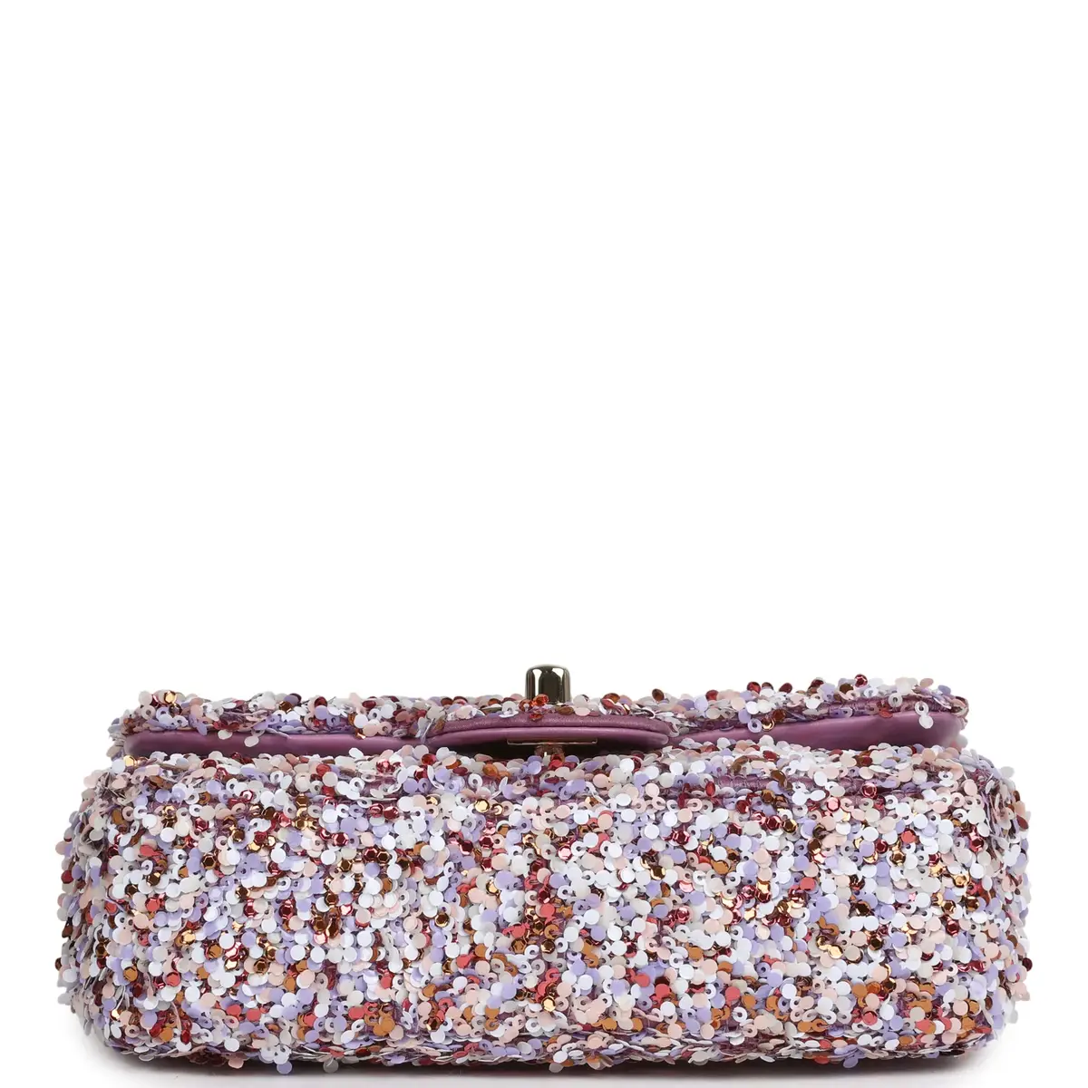 Chanel Chanel Mini Rectangular Flap Bag Light Purple, Pink, White, Multi Sequin Light Gold Hardware | Thumbnail 6