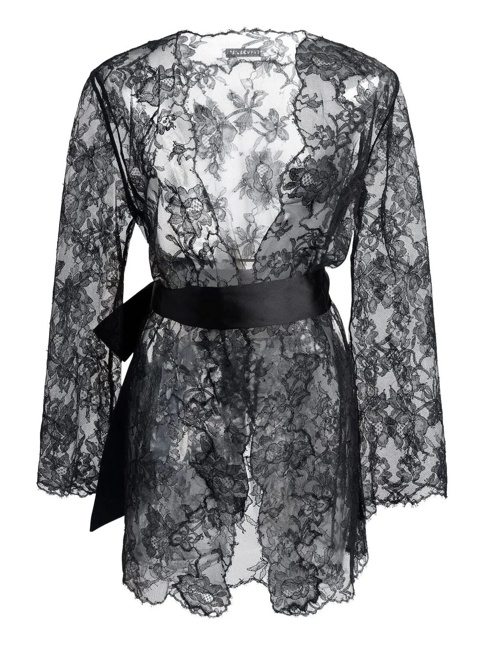 Evangelista Lingerie Mary Leavers Lace Cotton-Silk Short Robe