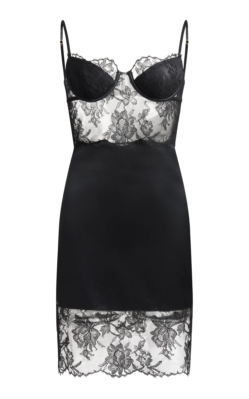 Evangelista Lingerie Magdalene Leavers Lace Silk-Cotton Slip Dress