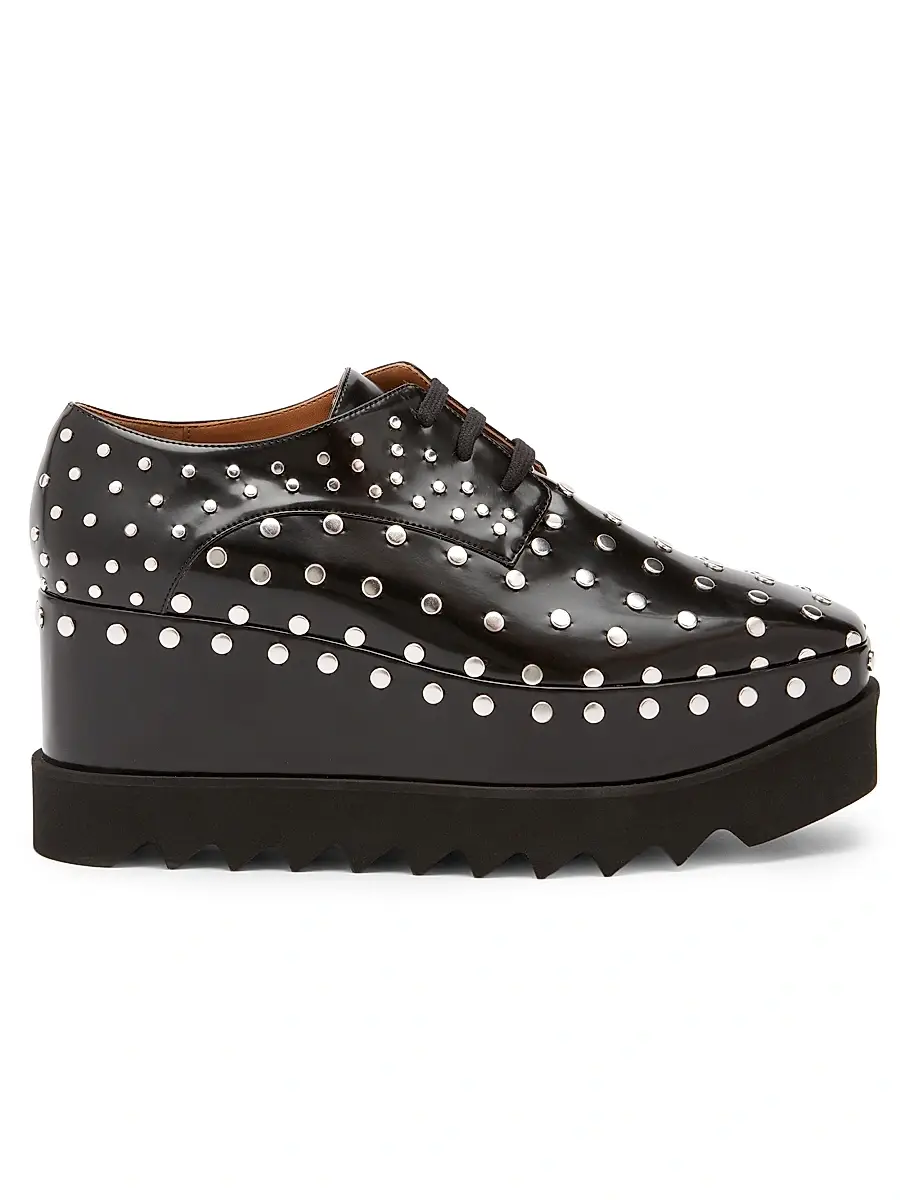 Stella McCartney Women's Elyse 75MM Studded Platform Derbys - Black - Size 11 | Image 1 Stella McCartney Women's Elyse 75MM Studded Platform Derbys - Black - Size 11 | Image 1