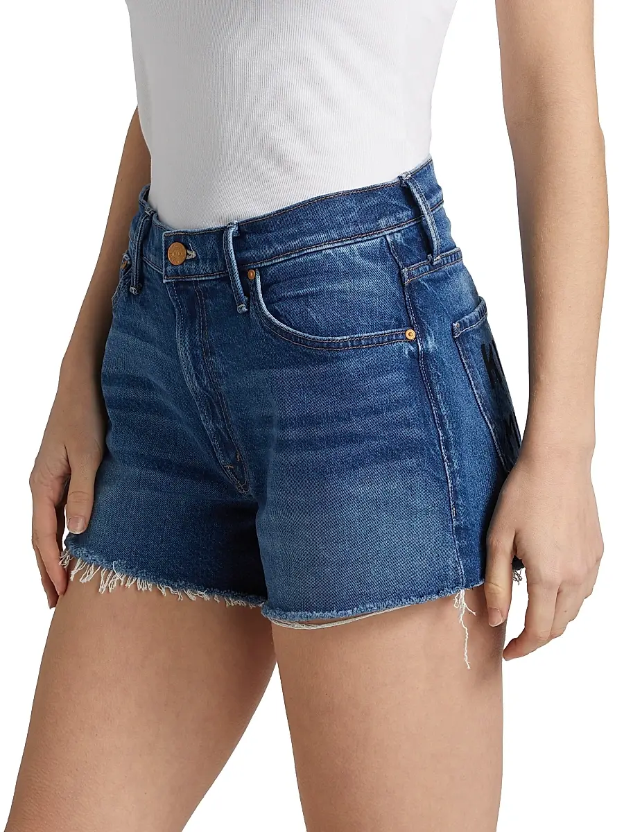 Mother Women's The Dodger Fray Jean Shorts | Thumbnail 4 Mother Women's The Dodger Fray Jean Shorts | Thumbnail 4