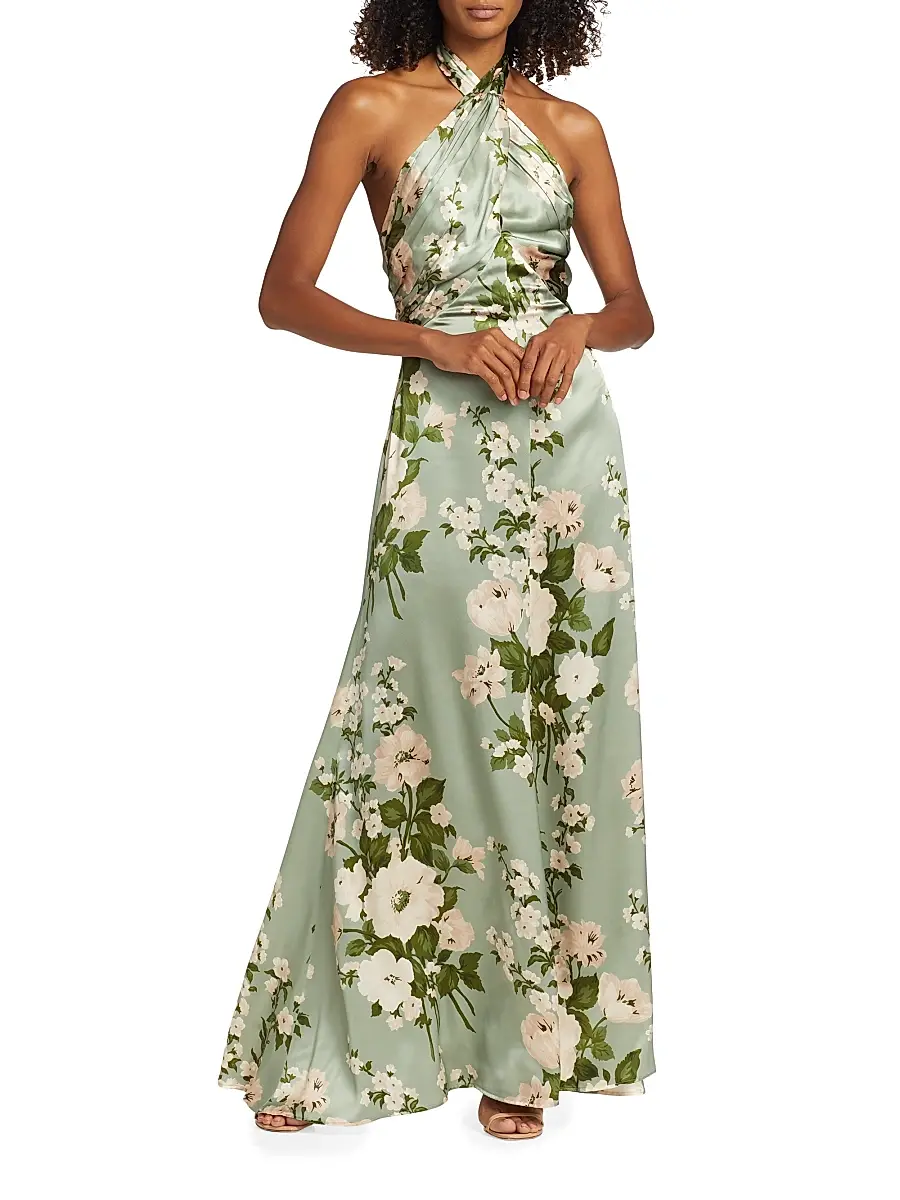 Reformation Women's Veria Floral Silk Maxi Dress | Thumbnail 2