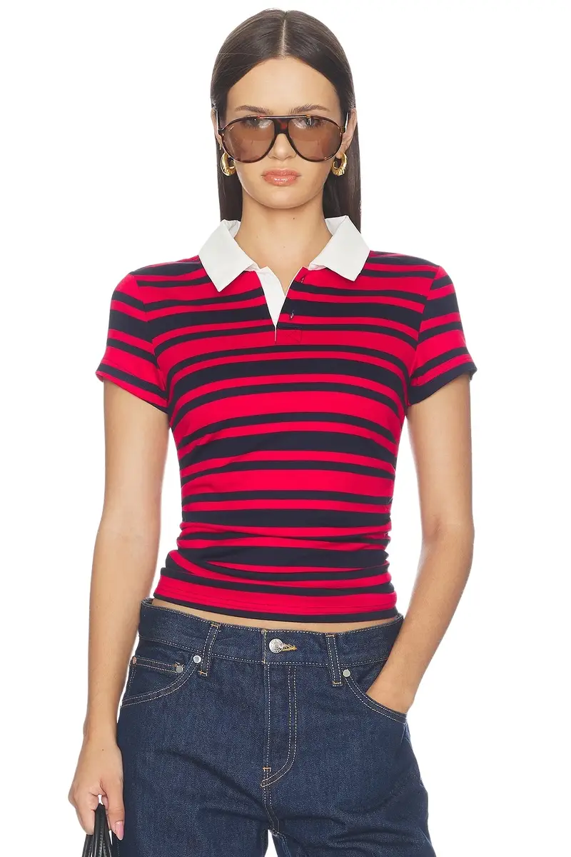 Cleo Ruched Polo Tee