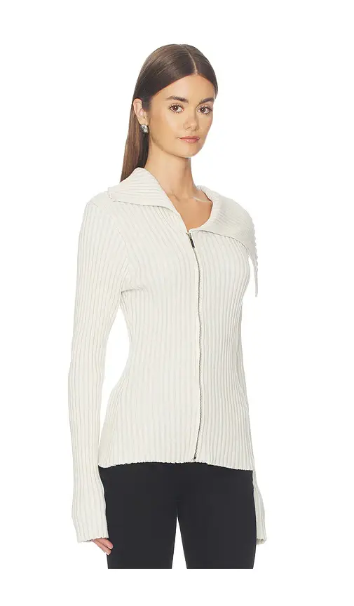 1XBLUE Rib Zip Knit | Thumbnail 2