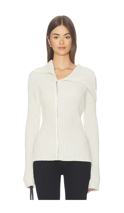 1XBLUE Rib Zip Knit | Image 1 1XBLUE Rib Zip Knit | Image 1