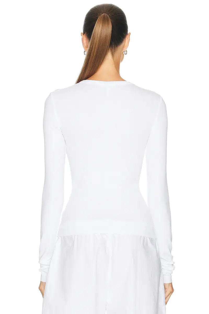 ÉTERNE Long Sleeve Butter Rib V Neck Top | Thumbnail 3 ÉTERNE Long Sleeve Butter Rib V Neck Top | Thumbnail 3