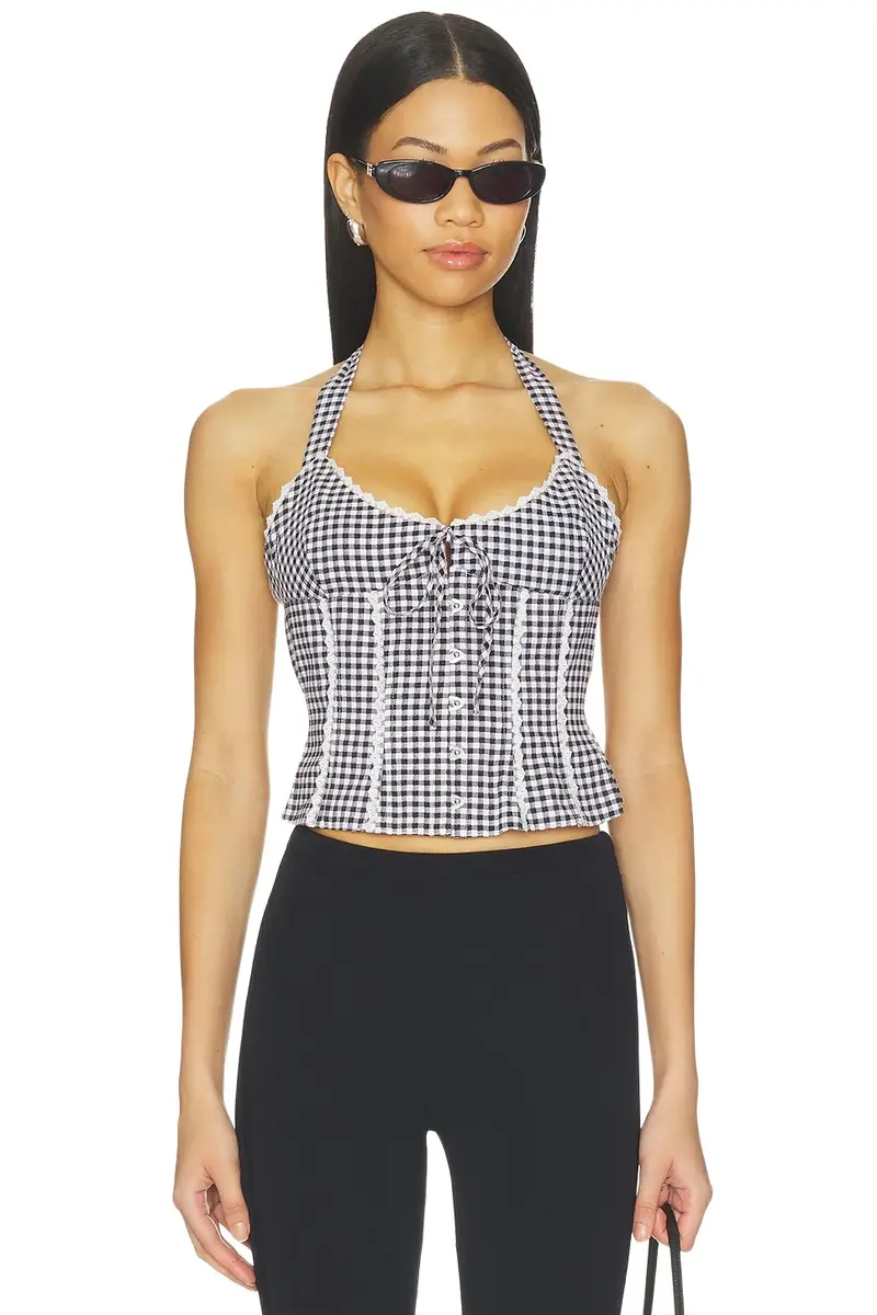 Marini Gingham Corset Top Marini Gingham Corset Top