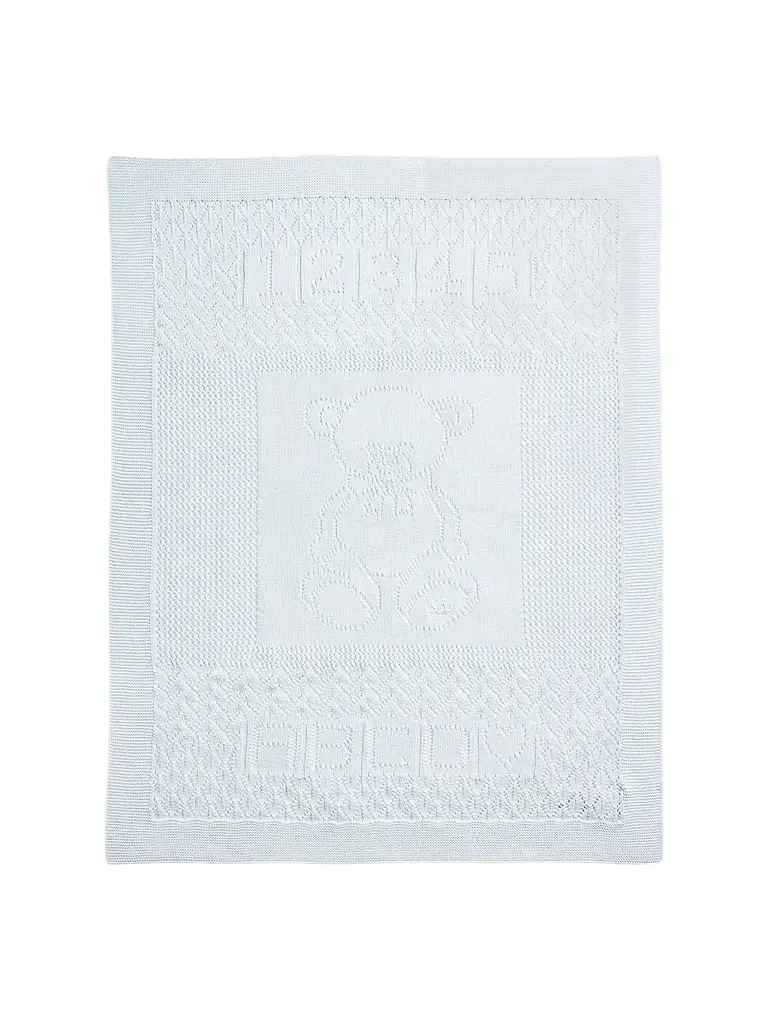 Polo Ralph Lauren Organic Cotton Pointelle Blanket - Beryl Blue | Image 1 Polo Ralph Lauren Organic Cotton Pointelle Blanket - Beryl Blue | Image 1