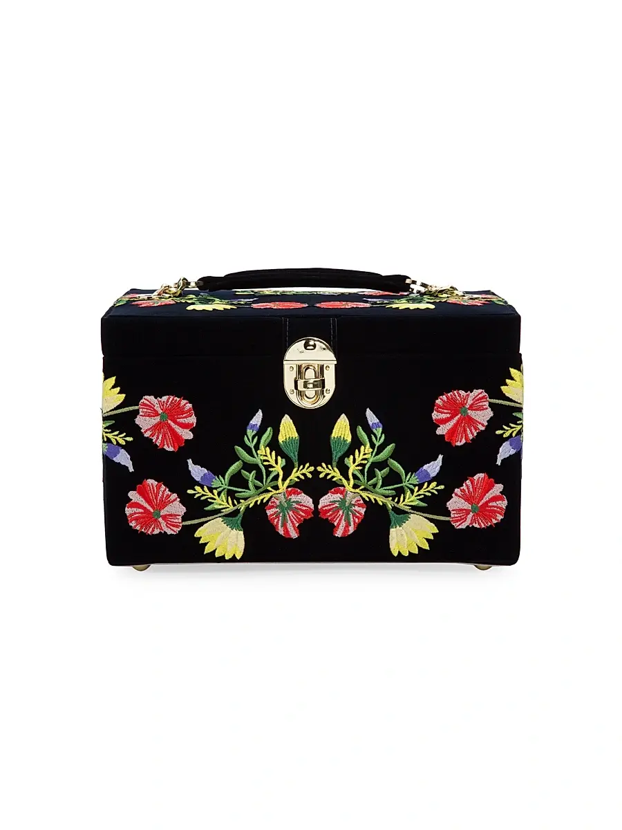 Wolf Medium Zoe Embroidered Jewelry Box | Image 1 Wolf Medium Zoe Embroidered Jewelry Box | Image 1