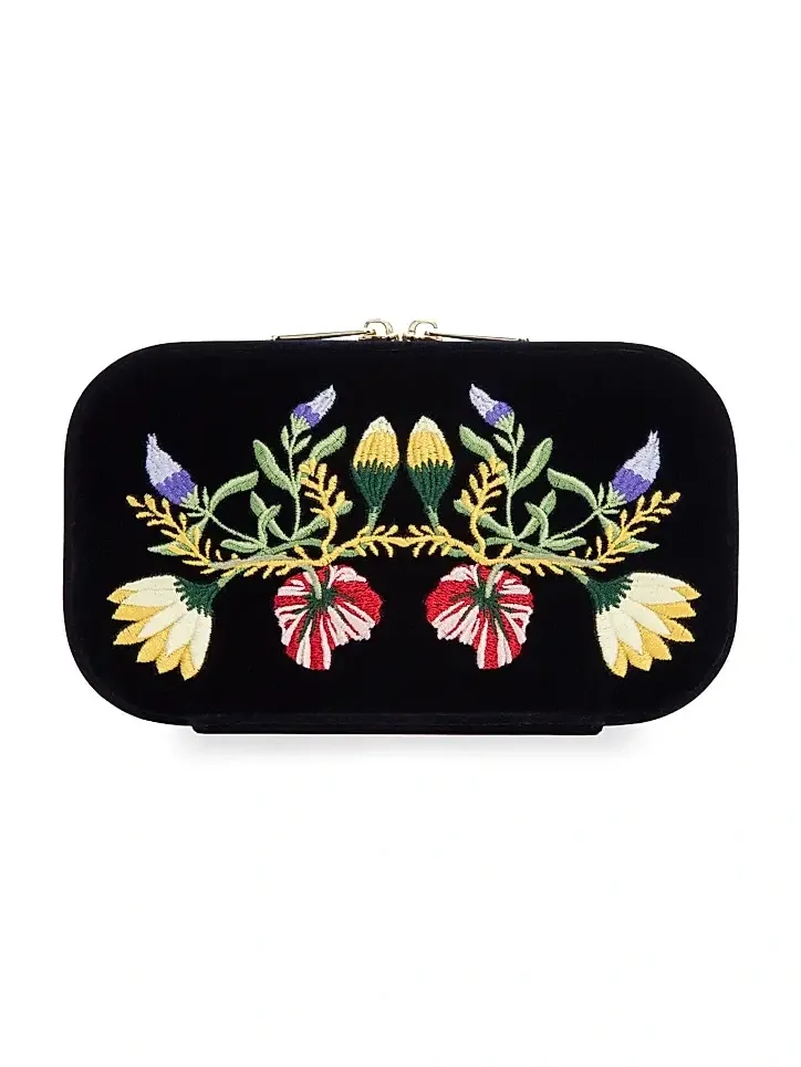 Zoe Embroidered Travel Zip Case