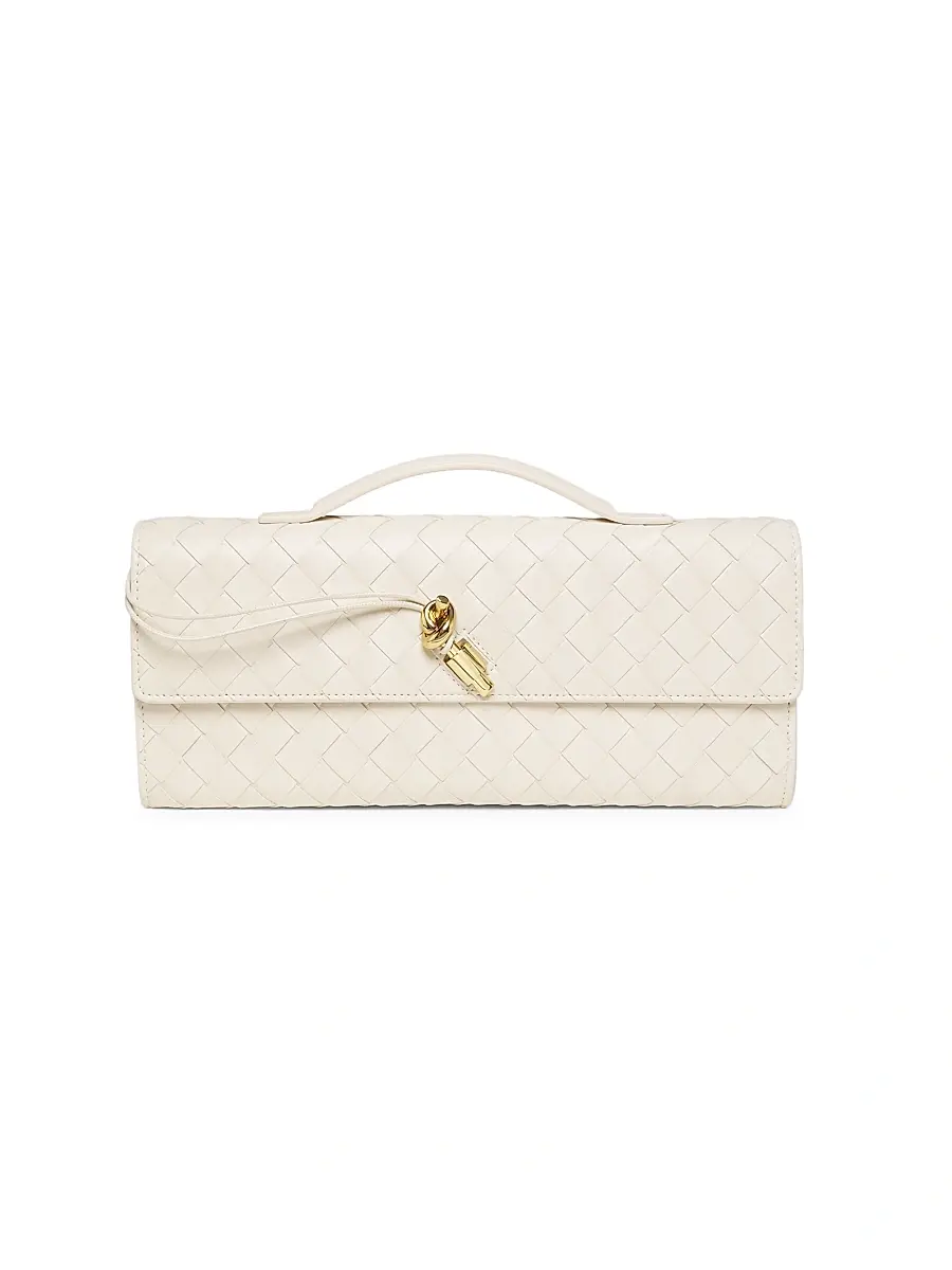 Bottega Veneta Women's Andiamo Intrecciato Leather Top-Handle Clutch