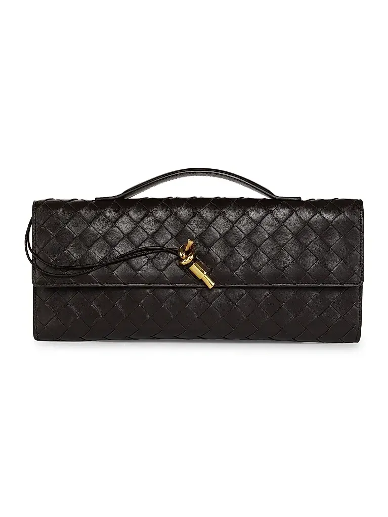 Women's Andiamo Intrecciato Leather Top-Handle Clutch Women's Andiamo Intrecciato Leather Top-Handle Clutch
