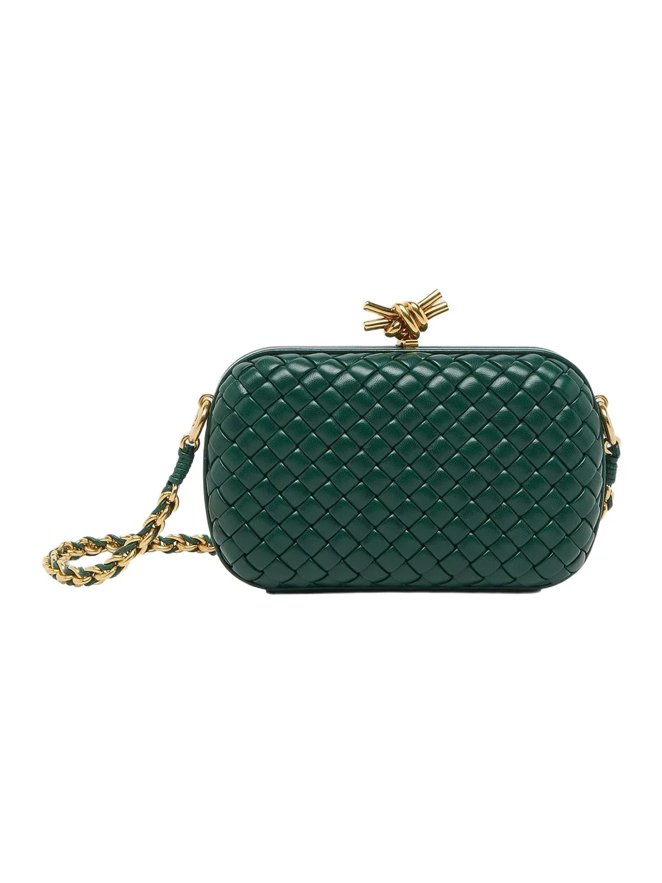 Women's Knot Padded Intreccio Leather Minaudière Women's Knot Padded Intreccio Leather Minaudière