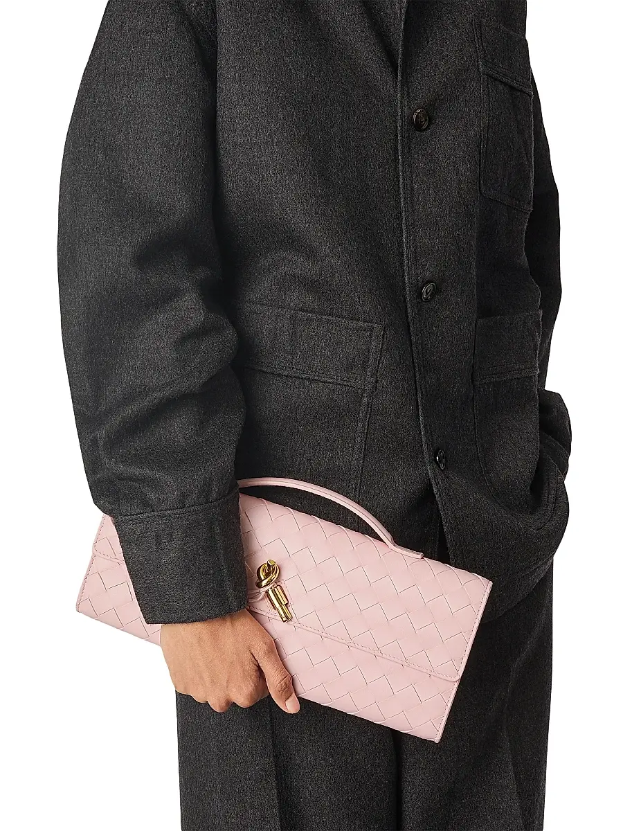 Bottega Veneta Women's Andiamo Intrecciato Leather Top-Handle Clutch | Thumbnail 2