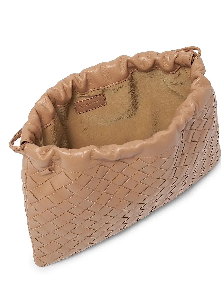 Bottega Veneta Women's Intrecciato Leather Pouch - Biscuit Gold | Thumbnail 3 Bottega Veneta Women's Intrecciato Leather Pouch - Biscuit Gold | Thumbnail 3