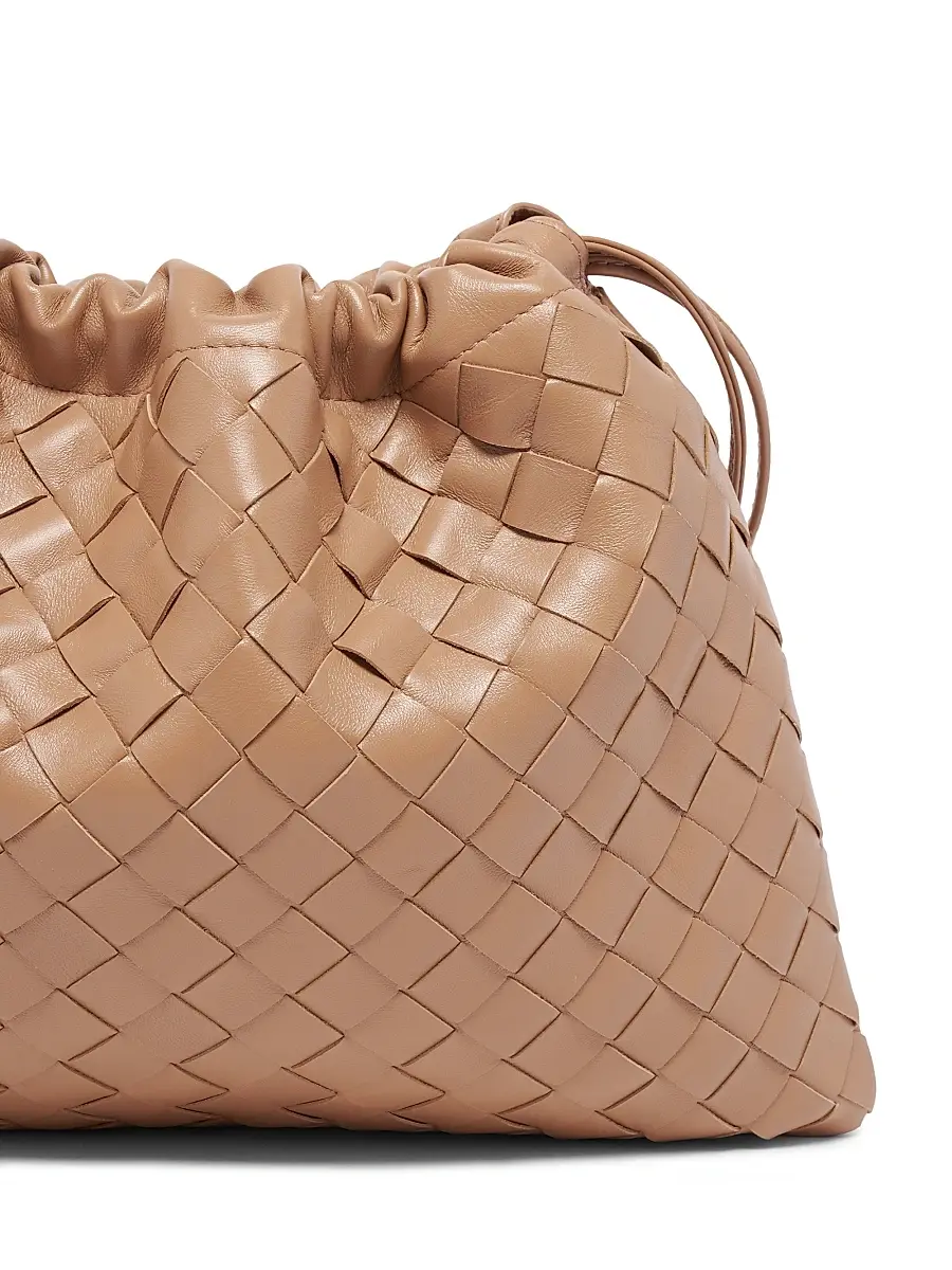 Bottega Veneta Women's Intrecciato Leather Pouch - Biscuit Gold | Thumbnail 7 Bottega Veneta Women's Intrecciato Leather Pouch - Biscuit Gold | Thumbnail 7
