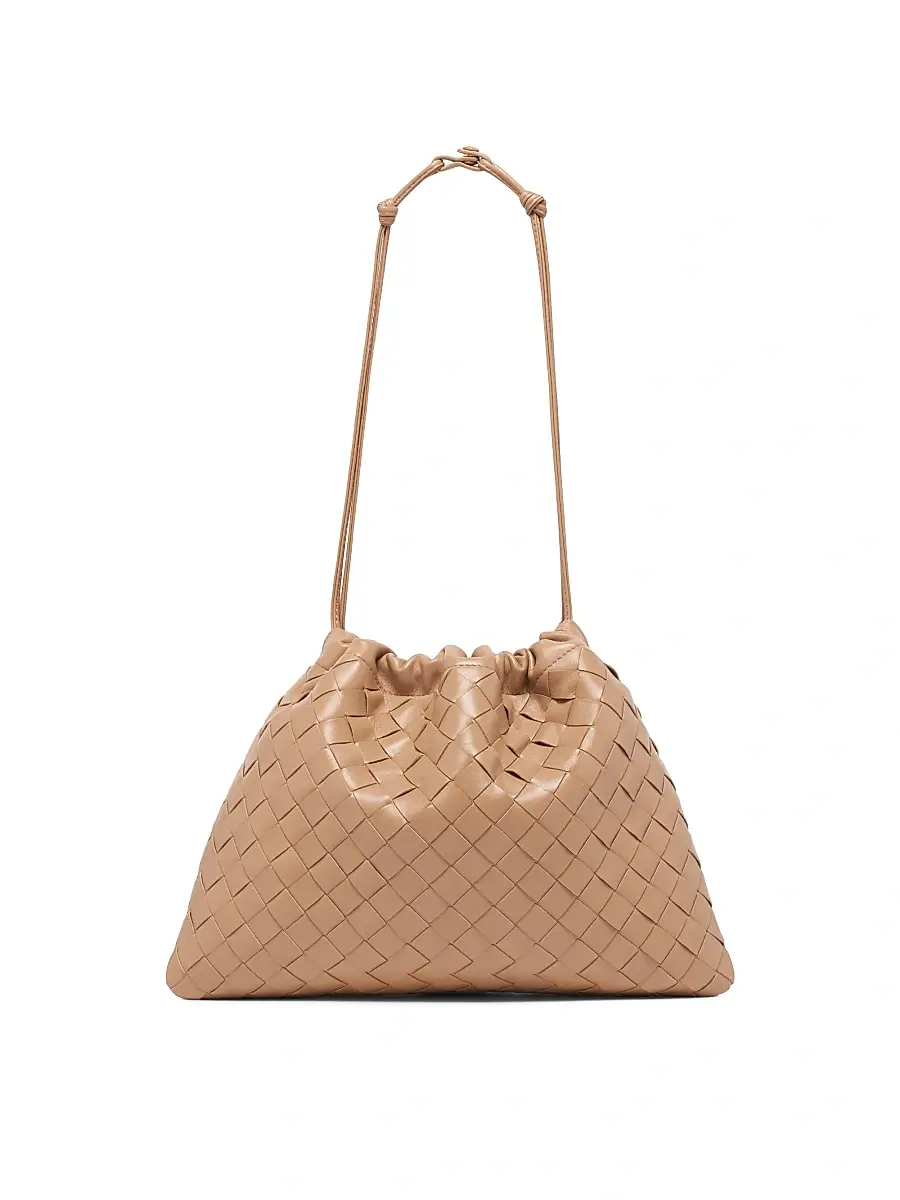 Bottega Veneta Women's Intrecciato Leather Pouch - Biscuit Gold | Thumbnail 8 Bottega Veneta Women's Intrecciato Leather Pouch - Biscuit Gold | Thumbnail 8