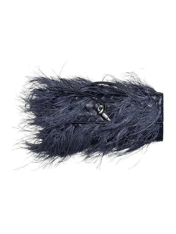 Women's Andiamo Ostrich Feather Intrecciato Clutch Women's Andiamo Ostrich Feather Intrecciato Clutch